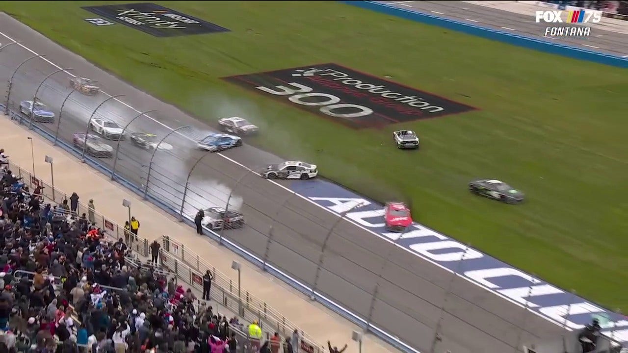 Christopher Bell, Tyler Reddick and more involved in wreck during Stage 2 at Fontana