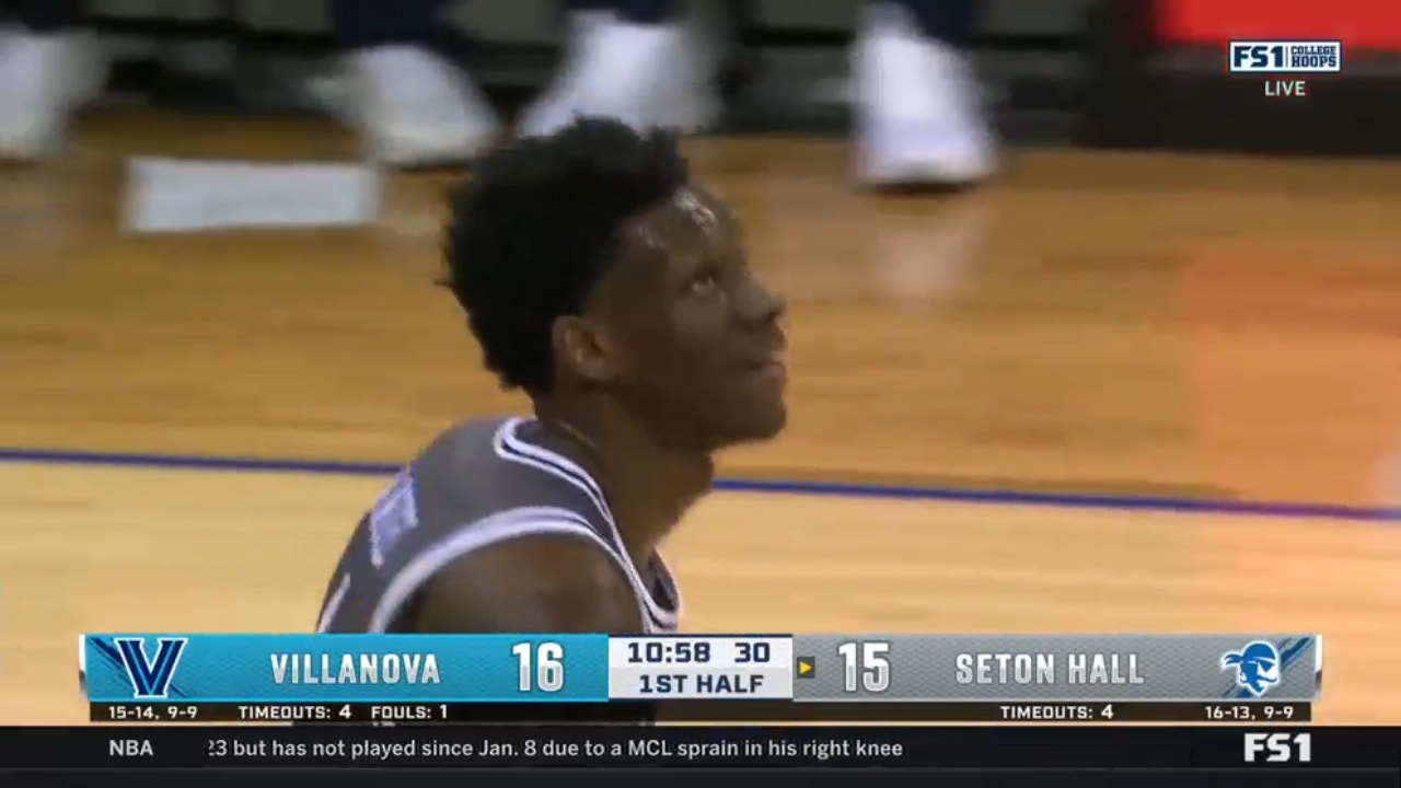 Seton Hall's Tyrese Samuel rebounds and slams it down off the backboard for the Pirates