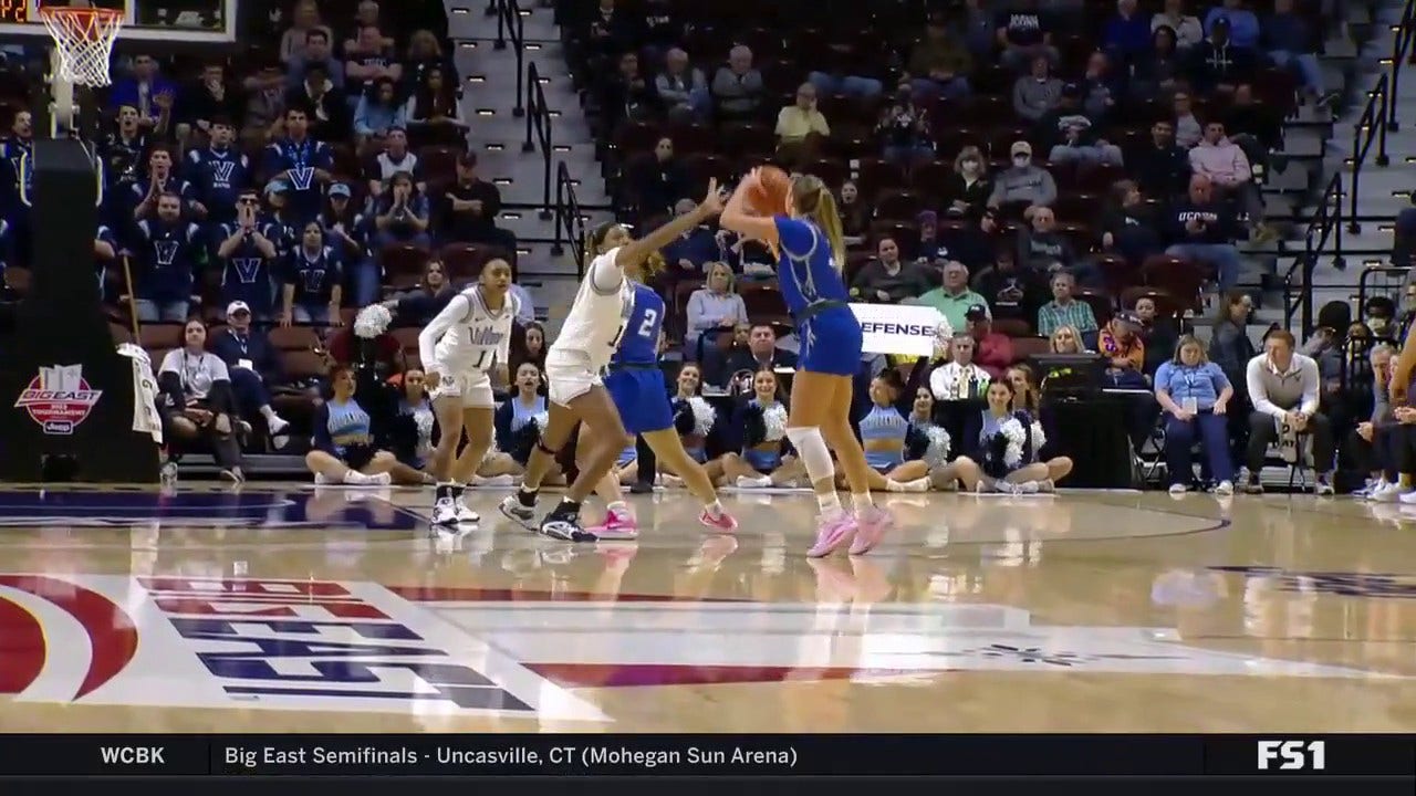 Creighton's Emma Ronsiek hits a 3-pointer to extend the lead over Villanova