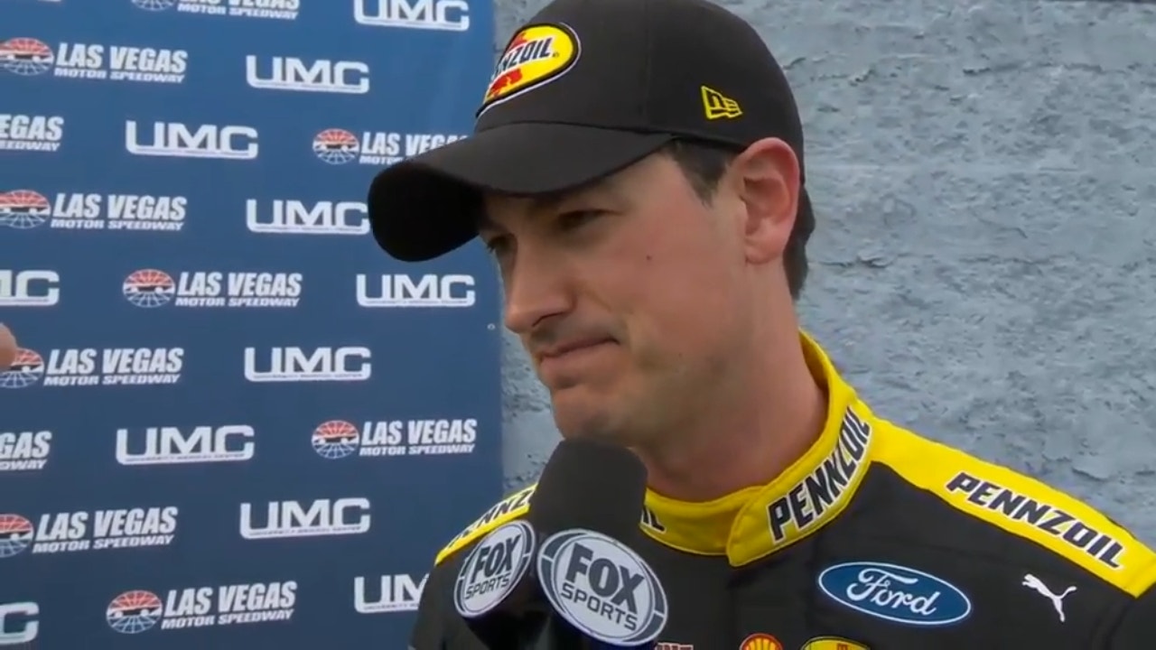 Joe Logano on his three-wide battle with Brad Keselowski and Kyle Busch before hitting the wall | NASCAR on FOX