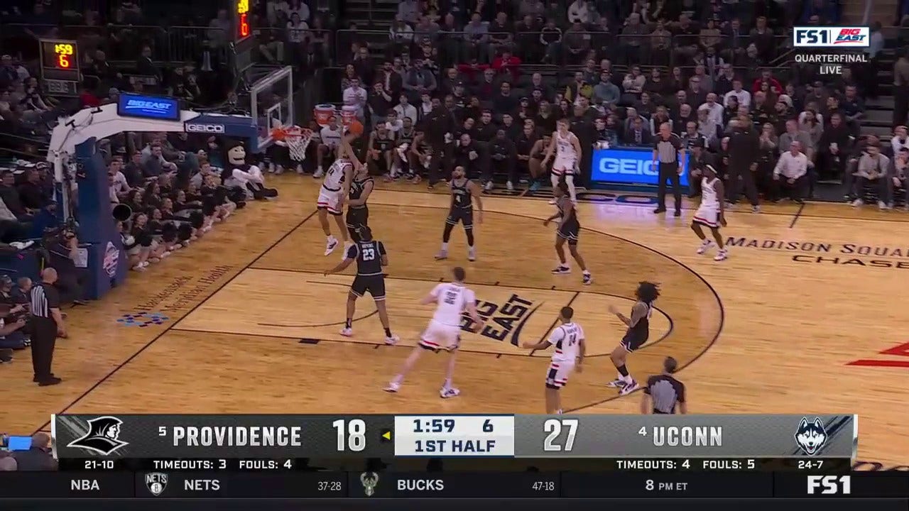 UConn's Andre Jackson Jr. flys to the rim and dunks over Providence to extend first-half lead