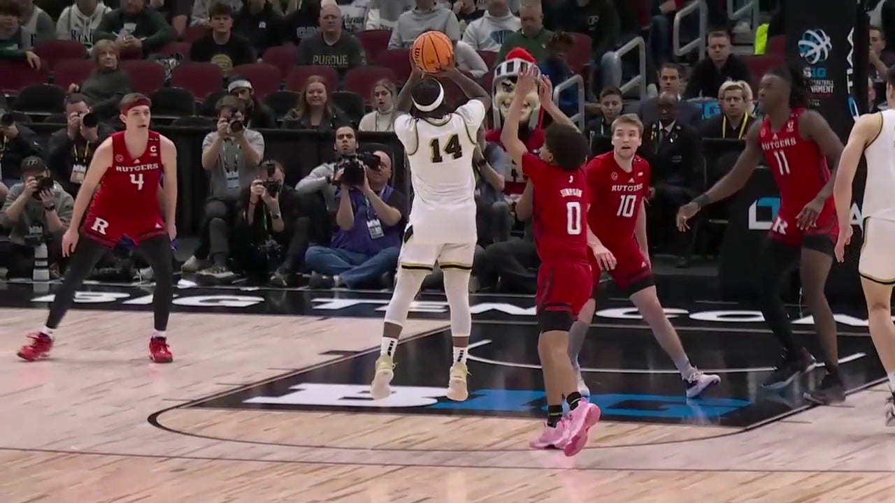 Purdue's David Jenkins Jr. calls and-1 on a long-distance jump-shot against Rutgers