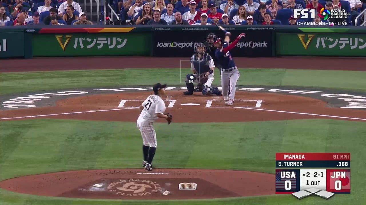 Trea Turner cranks a solo home run to give Team USA a 1-0 lead over Team Japan in the WBC Championship