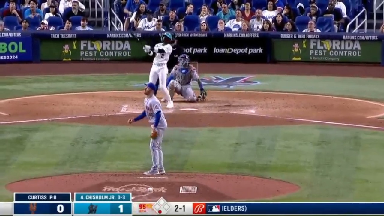 Jazz Chisholm Jr. CRANKS a solo home run to help the Marlins beat the Mets 2-1