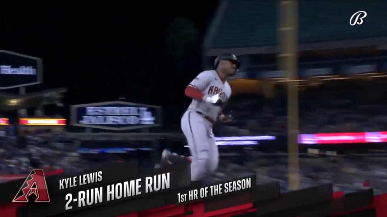 Kyle Lewis hits a two-run homer to left field to give Diamondbacks the lead over the Dodgers