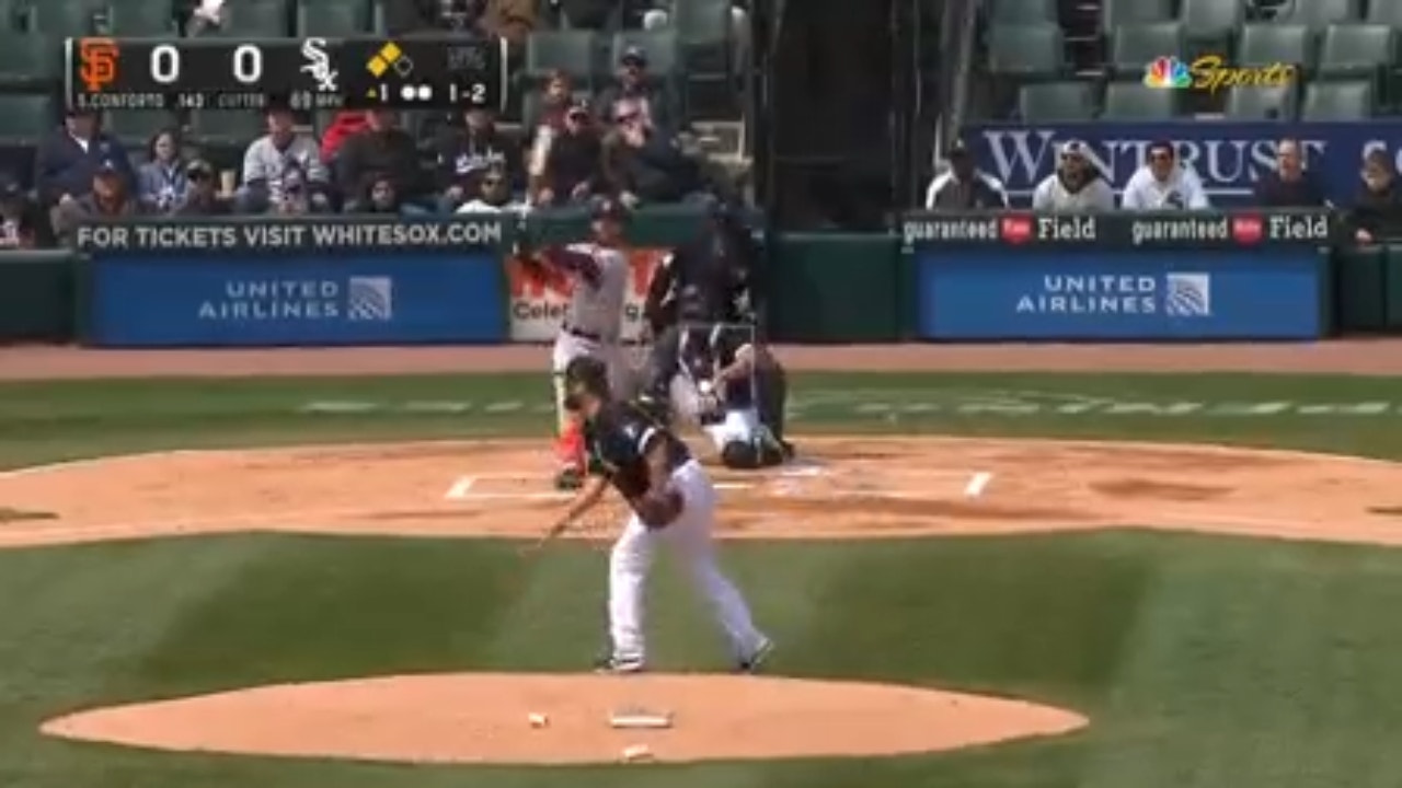 Giants' Michael Conforto sends a three-run home run to right field in the first inning