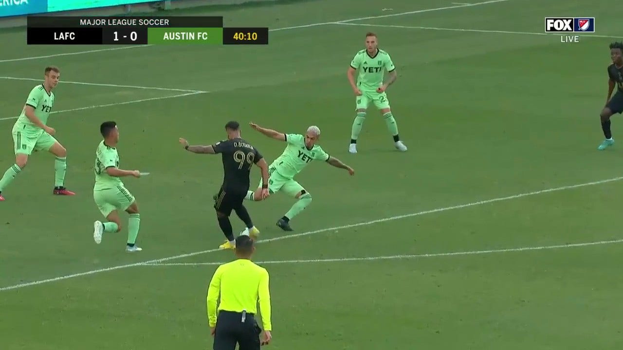 Dénis Bouanga scores a slick goal into the bottom left corner to give LAFC a lead over Austin FC
