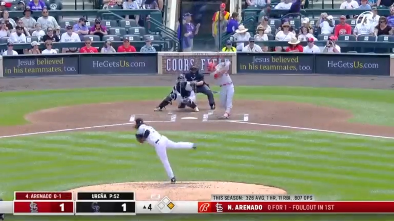 Cardinals' Nolan Arenado launches a go-ahead two-run homer against the Rockies