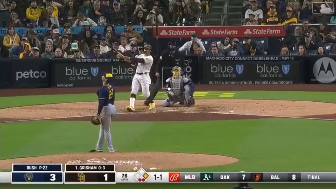 Padres' Trent Grisham hits a GAME-TYING two-run home run to knot the game a three in the eighth inning