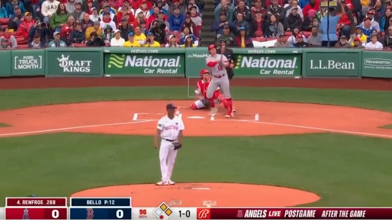 Hunter Renfroe cranks a three-run home run to give the Angels an early lead over the Red Sox