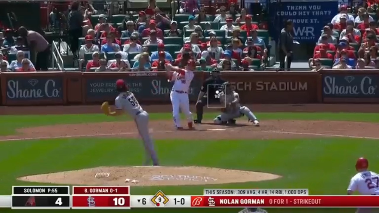 Nolan Gorman breaks it open with a grand slam extending the Cardinals' massive lead against the Diamondbacks 