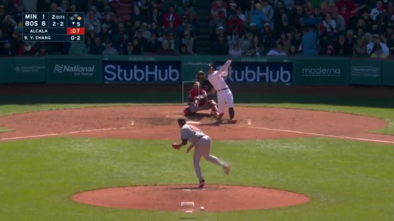 Red Sox's Yu Chang smashes a two-run homer, giving Boston a commanding 10-1 lead in the fifth