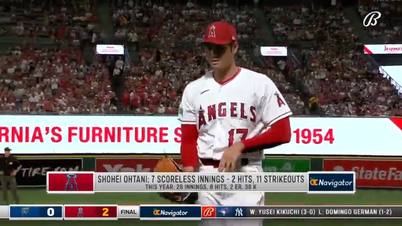 Shuhei Otani conecta 11 hits impresionantes en siete entradas en la victoria de los Angelinos por 2-0 sobre los Reales