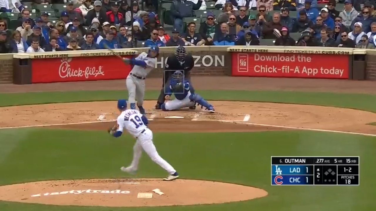 Dodgers' James Outman hits a go-ahead solo home run at Wrigley Field ...