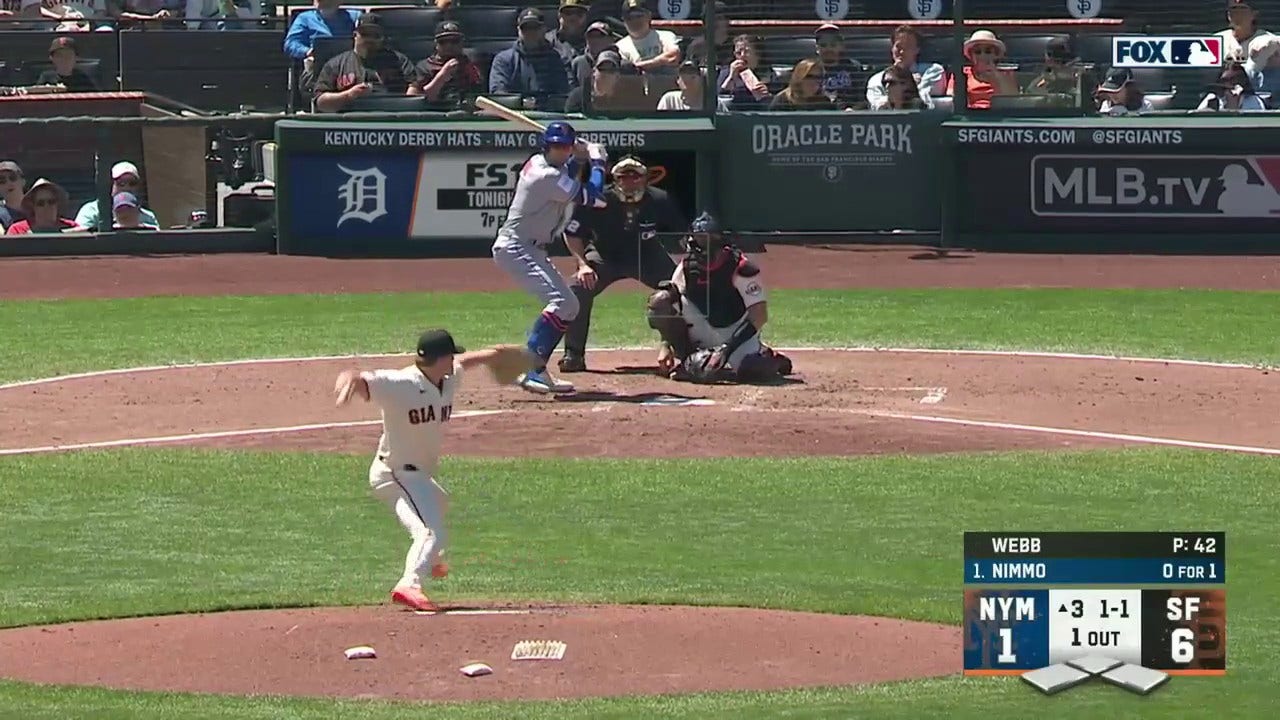 Mets' Brandon Nimmo crushes a solo home run to trim the Giants' lead
