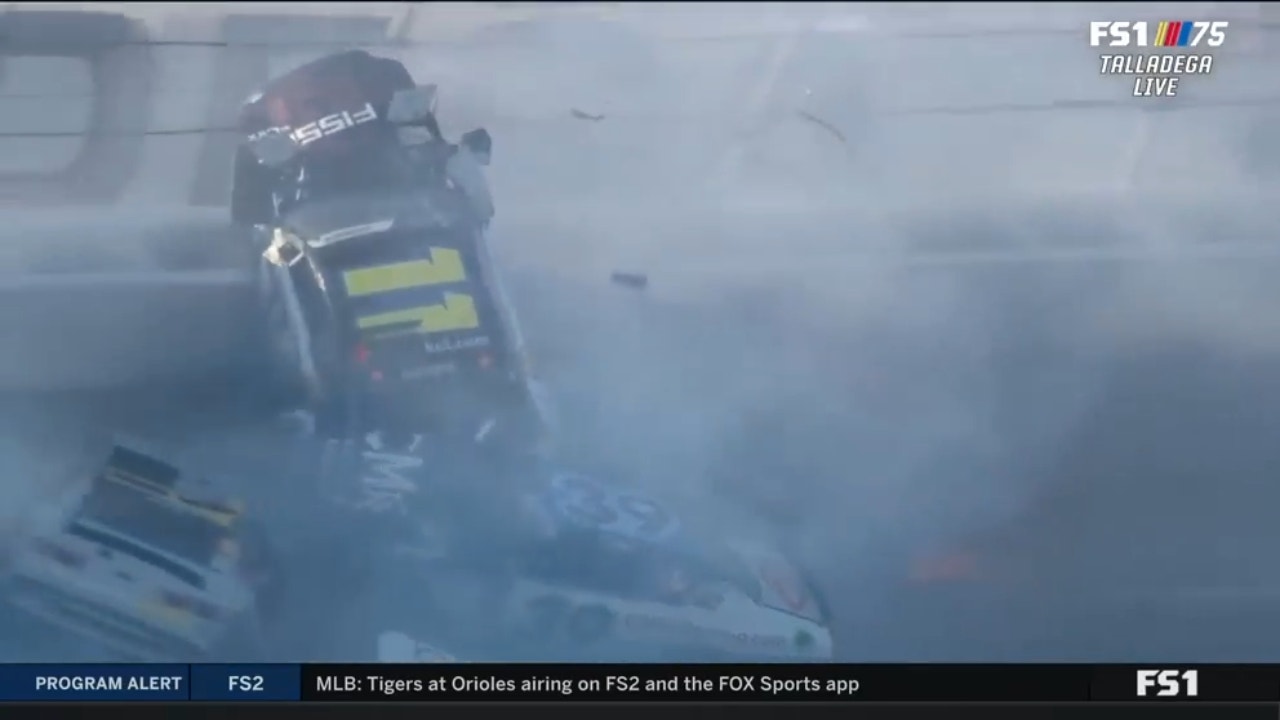 Daniel Hemric gets flipped upside down after massive crash during the final laps of the Ag-Pro 300 at Talladega