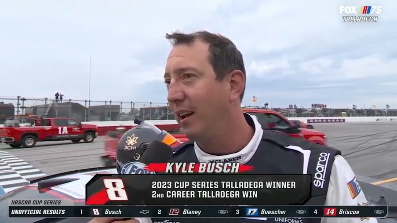 'Sometimes, you got to be lucky' - Kyle Busch on overtime finish at Talladega | NASCAR on FOX