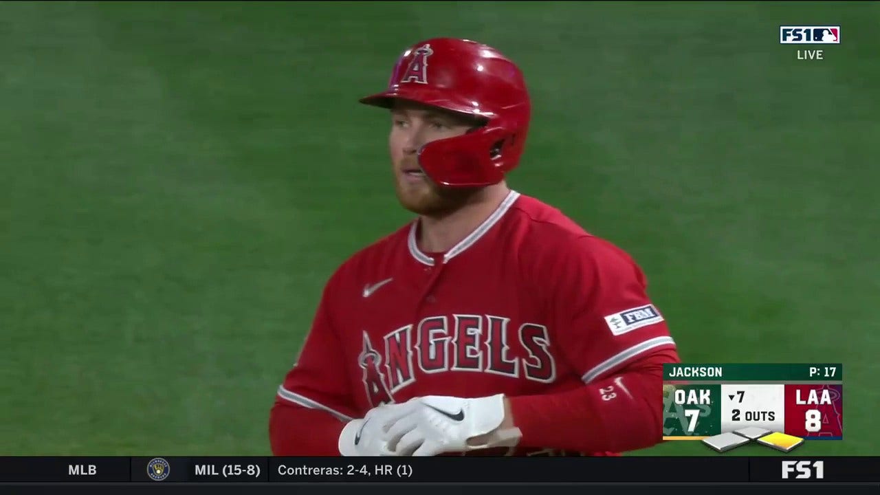 Brandon Drury's RBI single gives the Angels an 8-7 lead over the A's in the seventh