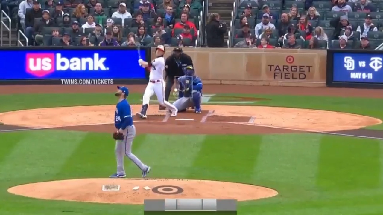 Twins' Max Kepler sends a lead-off solo shot 412 feet to knot the game against the Royals