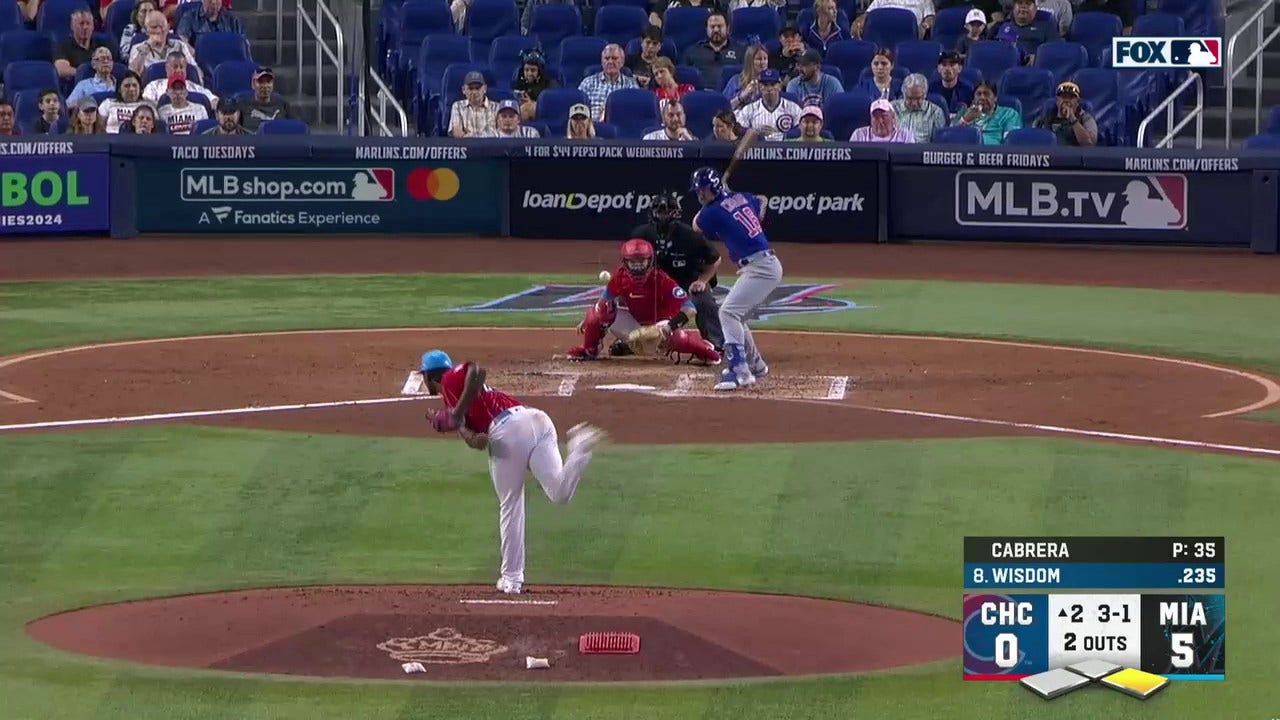 Cubs' Patrick Wisdom slams his 10th homer this season to trim the Marlins' lead 