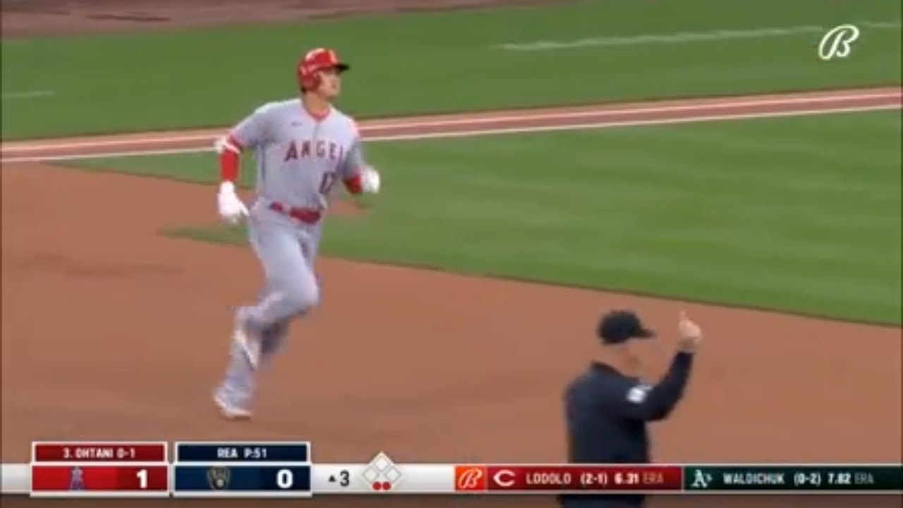 Shohei Ohtani crushes a moon shot home run to extend Angels' lead over the Brewers