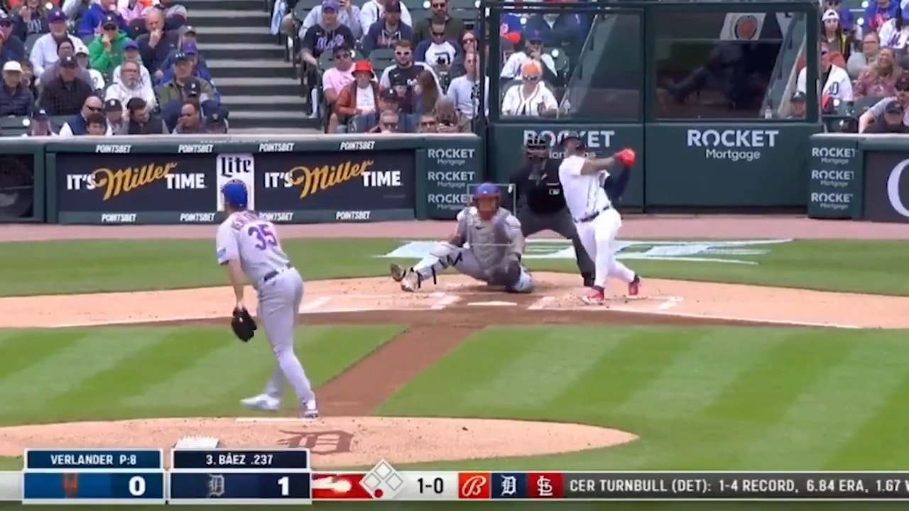 Tigers' Javier Báez goes yard off Justin Verlander to extend early lead over Mets