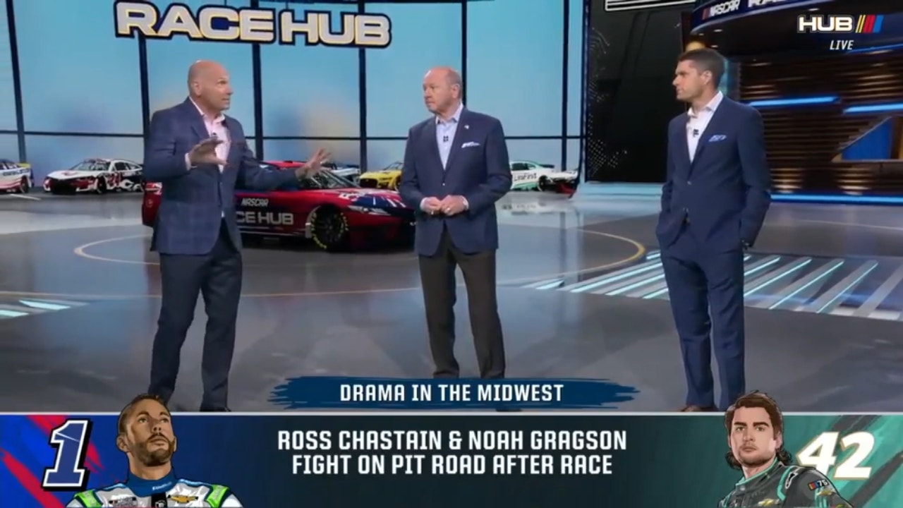 Ross Chastain vs. Noah Gragson: Who was at fault for the post-race fight at Kansas? | NASCAR Race Hub