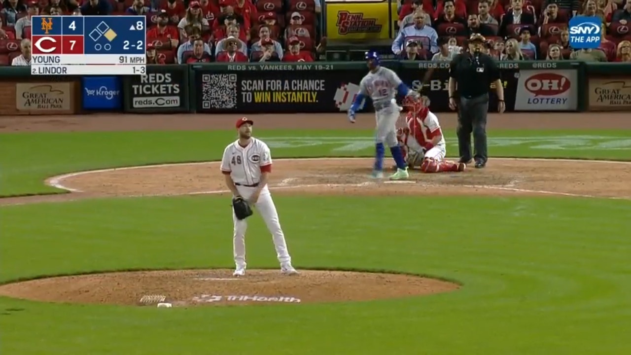 Mets' Francisco Lindor's two-run homer cuts the deficit vs. the Reds