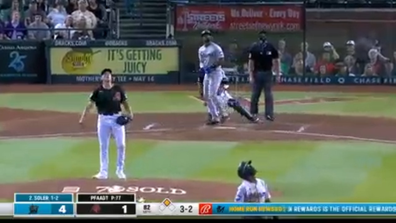 Marlins' Jorge Soler crushes his SECOND home run of the night against the Diamondbacks
