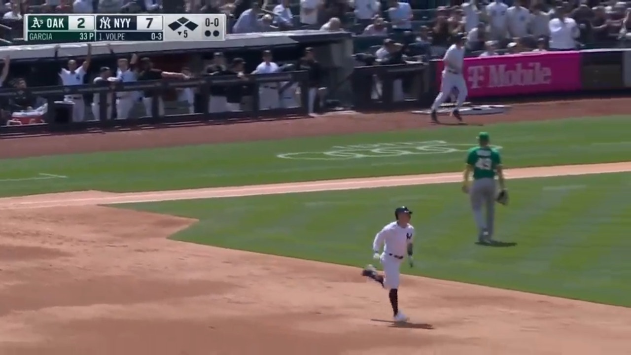 Anthony Volpe crushes his first career grand slam as Yankees extend lead over Athletics