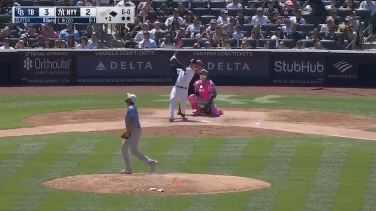 Yankees' Anthony Rizzo hits a two-run home run in the third vs. the Rays
