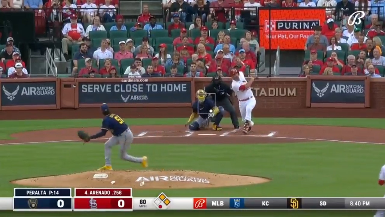 Cardinals' Nolan Arenado BLASTS a three-run homer to grab 3-0 lead over Brewers