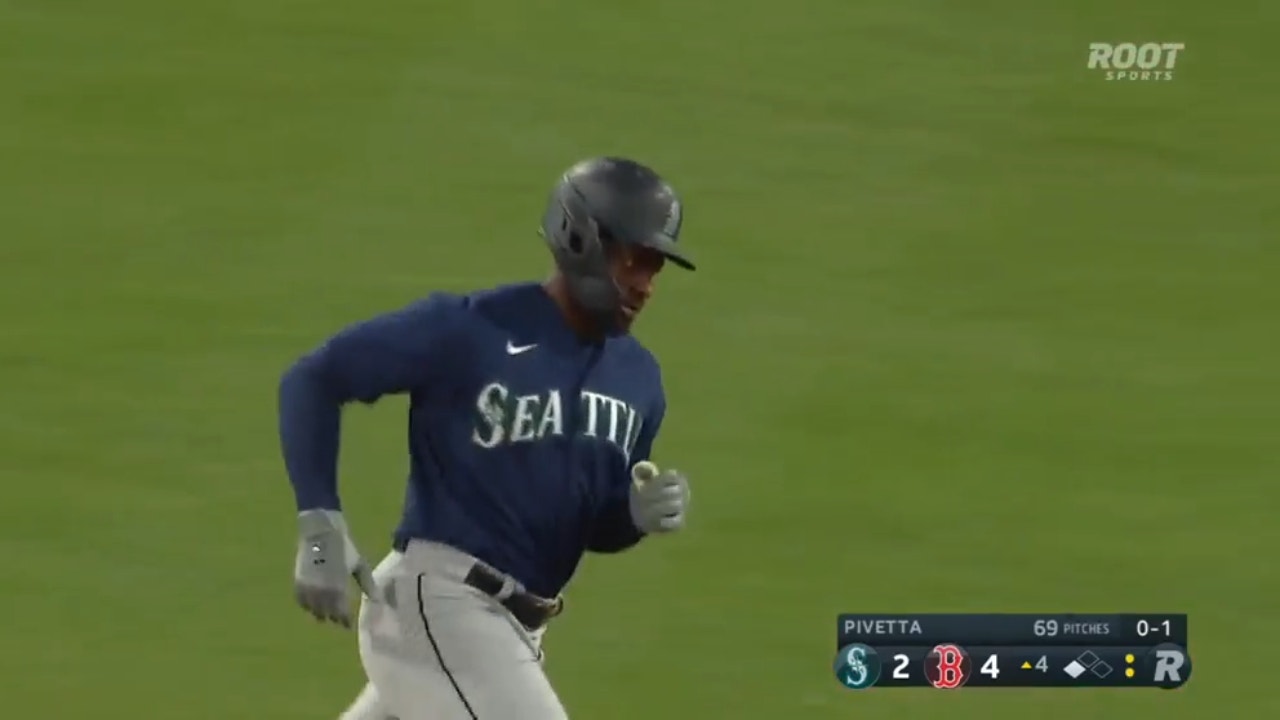 Mariners' Taylor Trammel ties it up 4-4 vs. Red Sox after a two-run homer to right