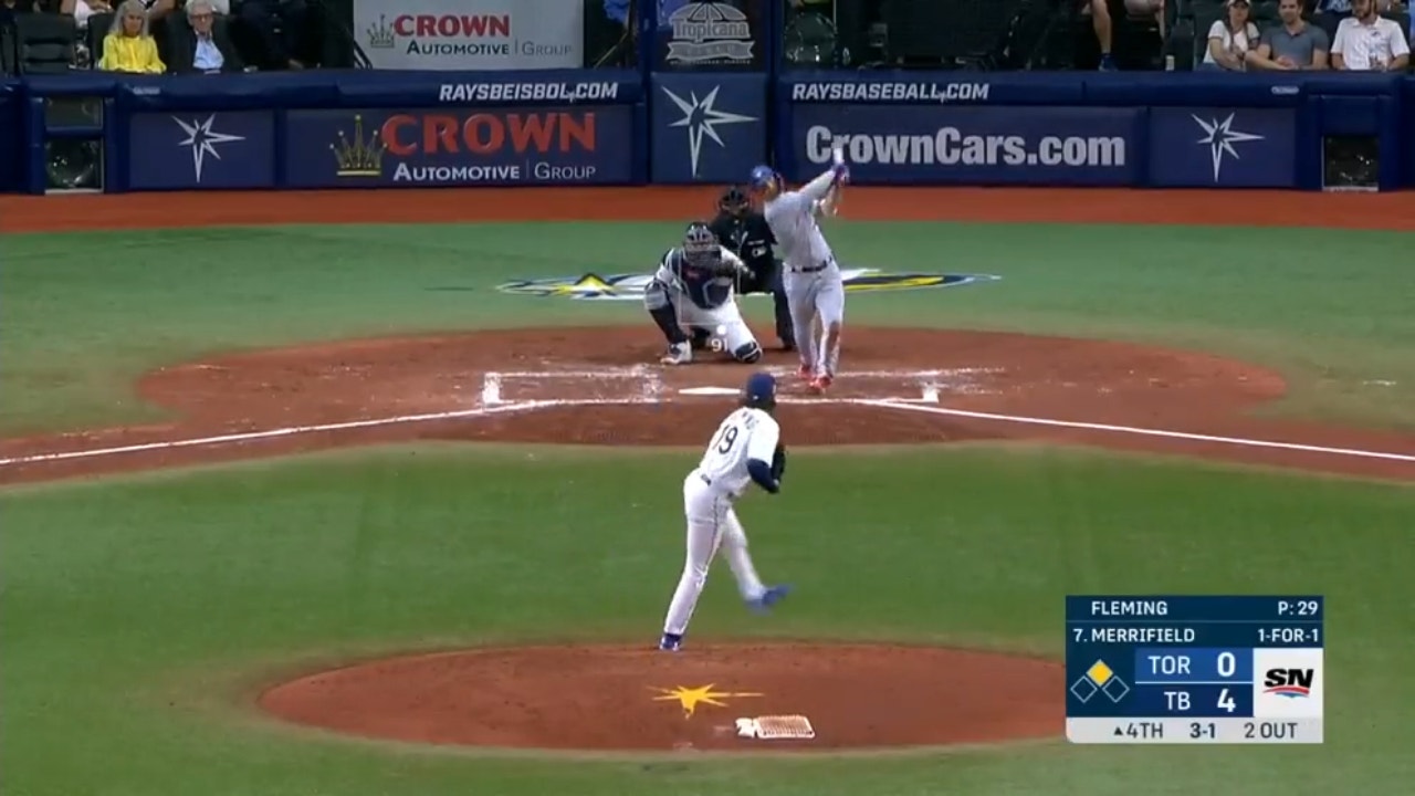 Blue Jays' Whit Merrifield blasts a two-run homer to trim deficit against Rays