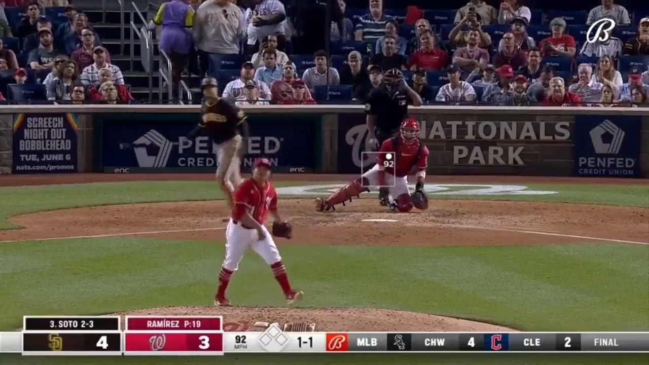 Padres' Juan Soto crushes a solo homer in the seventh against the Nationals
