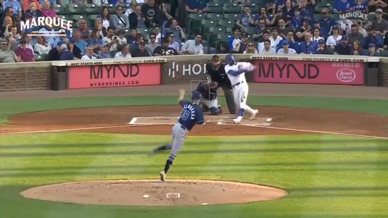 Cubs' Nico Hoerner cracks a solo homer against the Rays