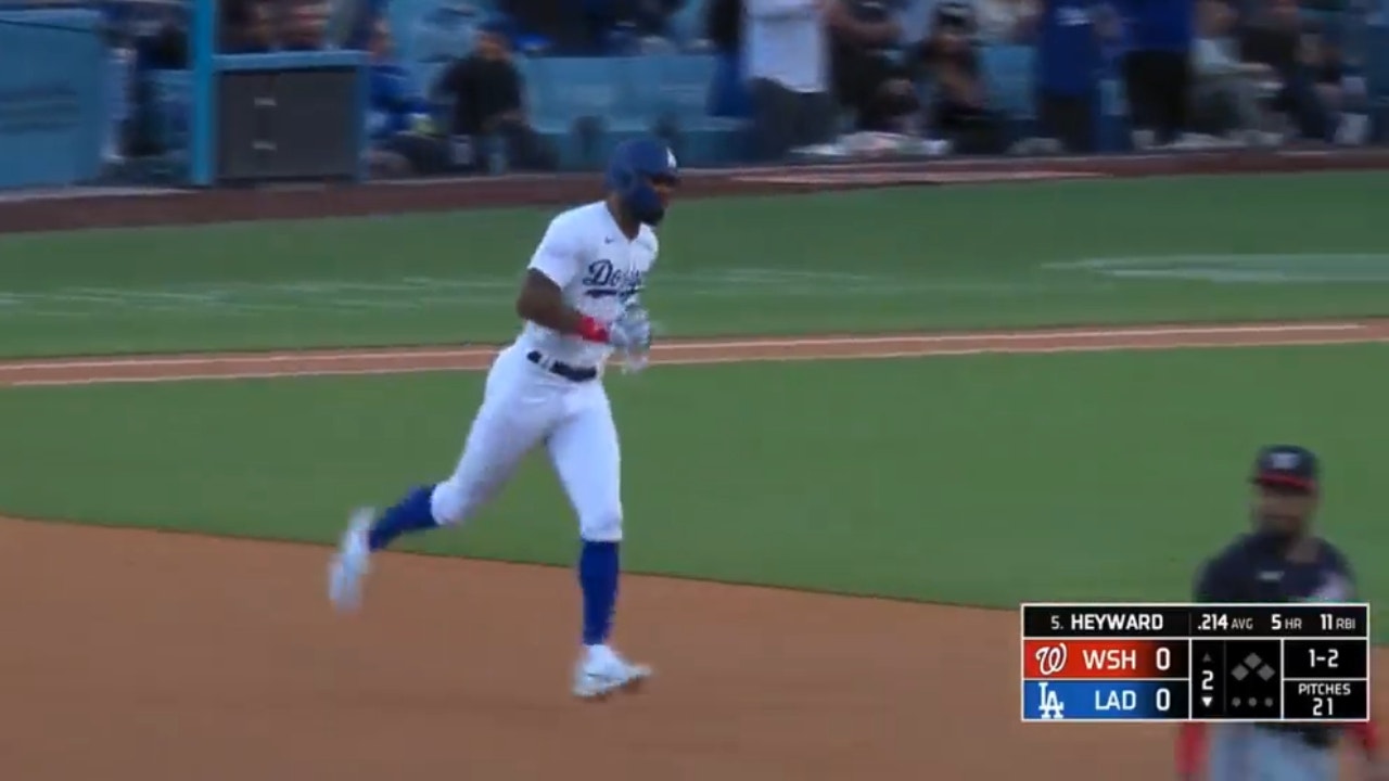 Dodgers' Jason Heyward rips a solo home run against the Nationals for an early LA lead