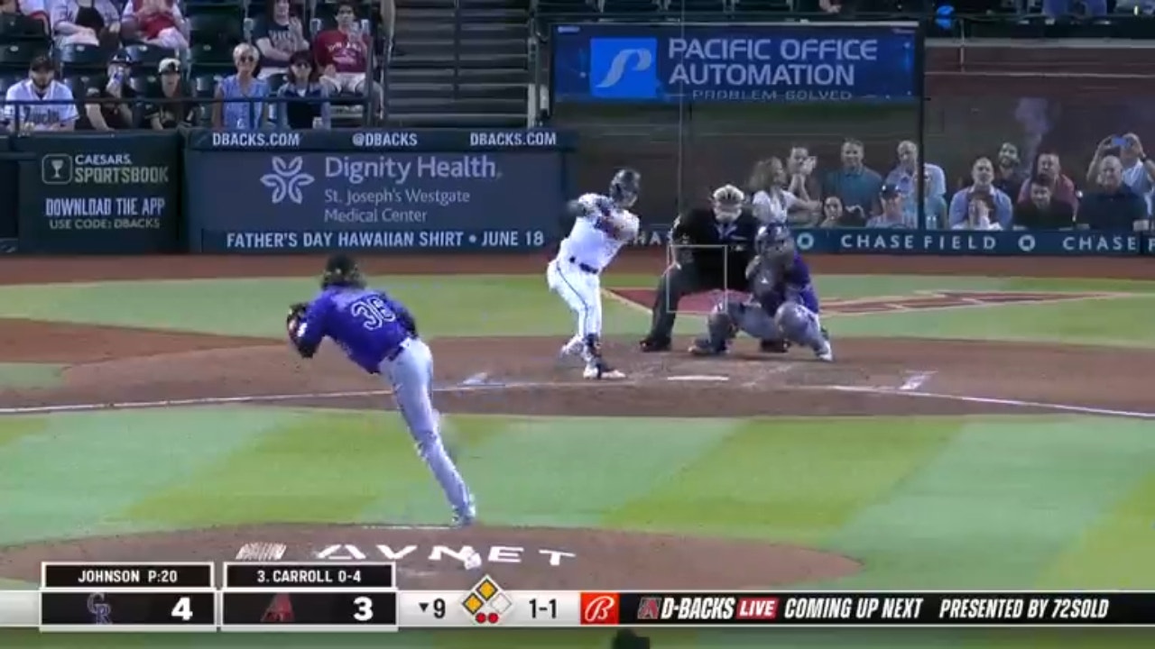 Diamondbacks' Corbin Carroll hit a walk-off single to secure 5-4 win over the Rockies