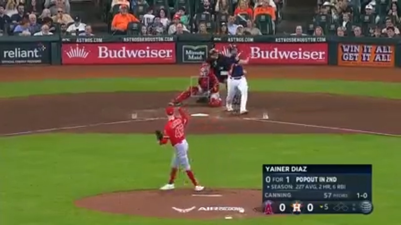 Astros' Yainer Diaz SMACKS a solo home run against the Angels