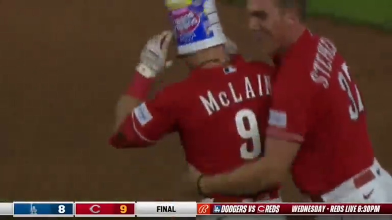 Reds' Matt McLain hits a WALK-OFF single to get the 9-8 win over the Dodgers