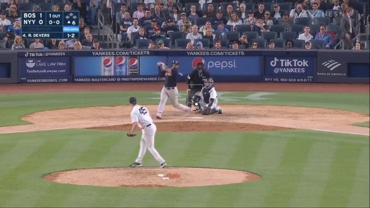Red Sox's Rafael Devers takes Yankees ace Gerrit Cole deep in the sixth inning at Yankee Stadium