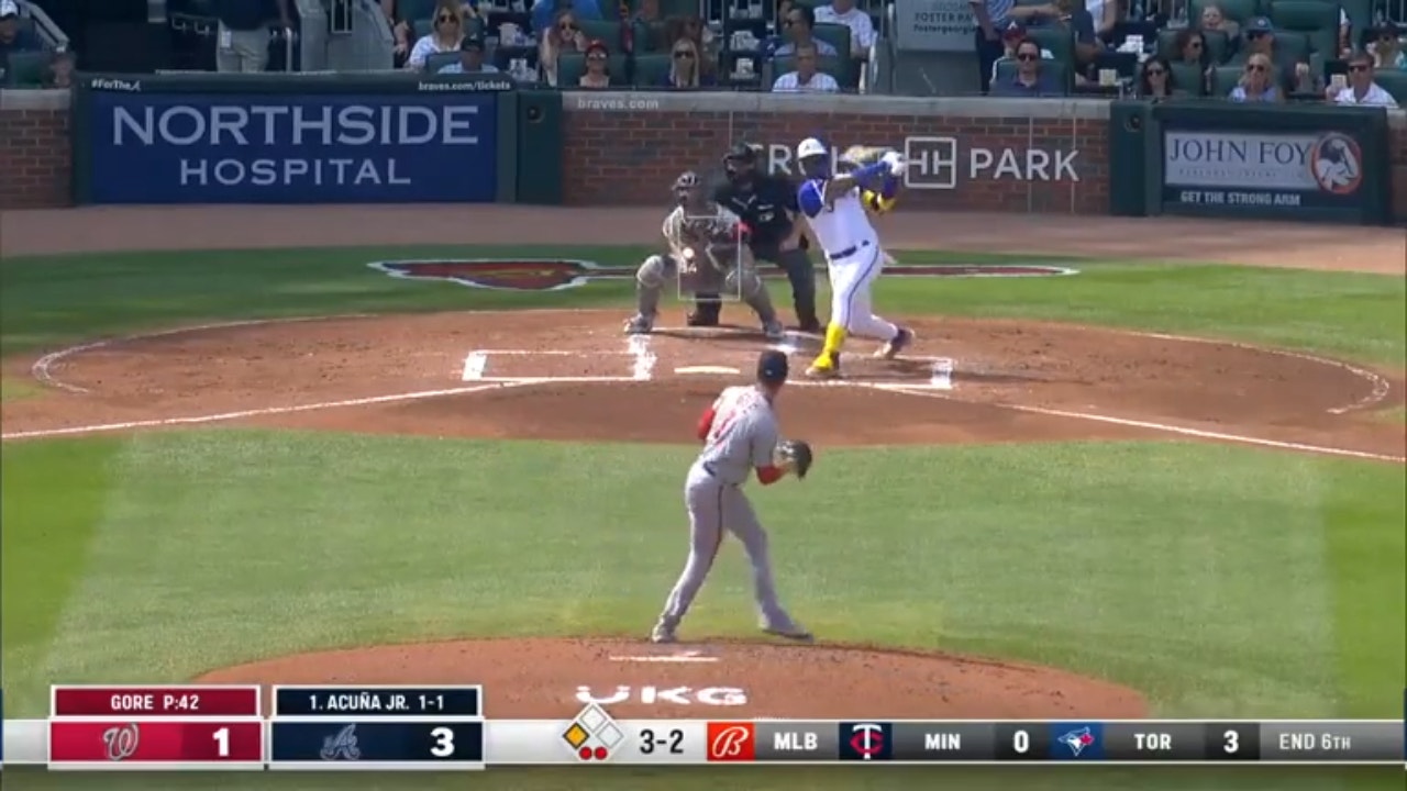 Ronald Acuña Jr. SMASHES a two-run home run to add to the Braves' lead over the Nationals