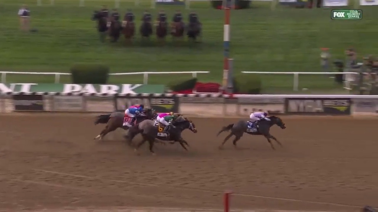 Arcangelo wins the 155th running of the Belmont Stakes