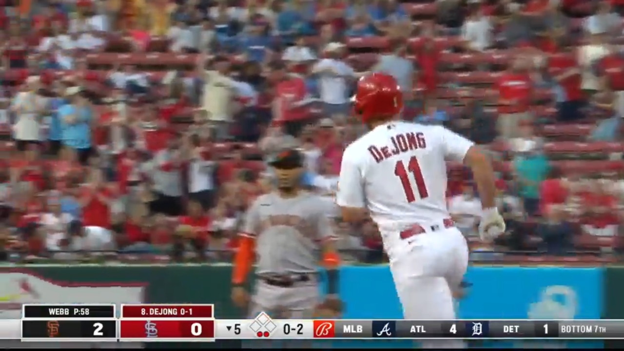 Paul DeJong puts the Cardinals on the board after a solo homer vs. the Giants