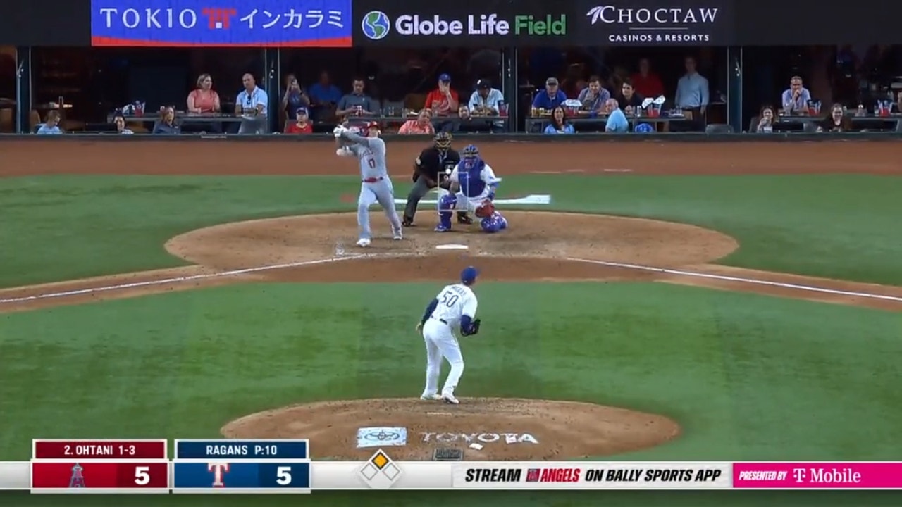 Shohei Ohtani launches his 2ND homer of the game to seal the Angels' victory over the Rangers.