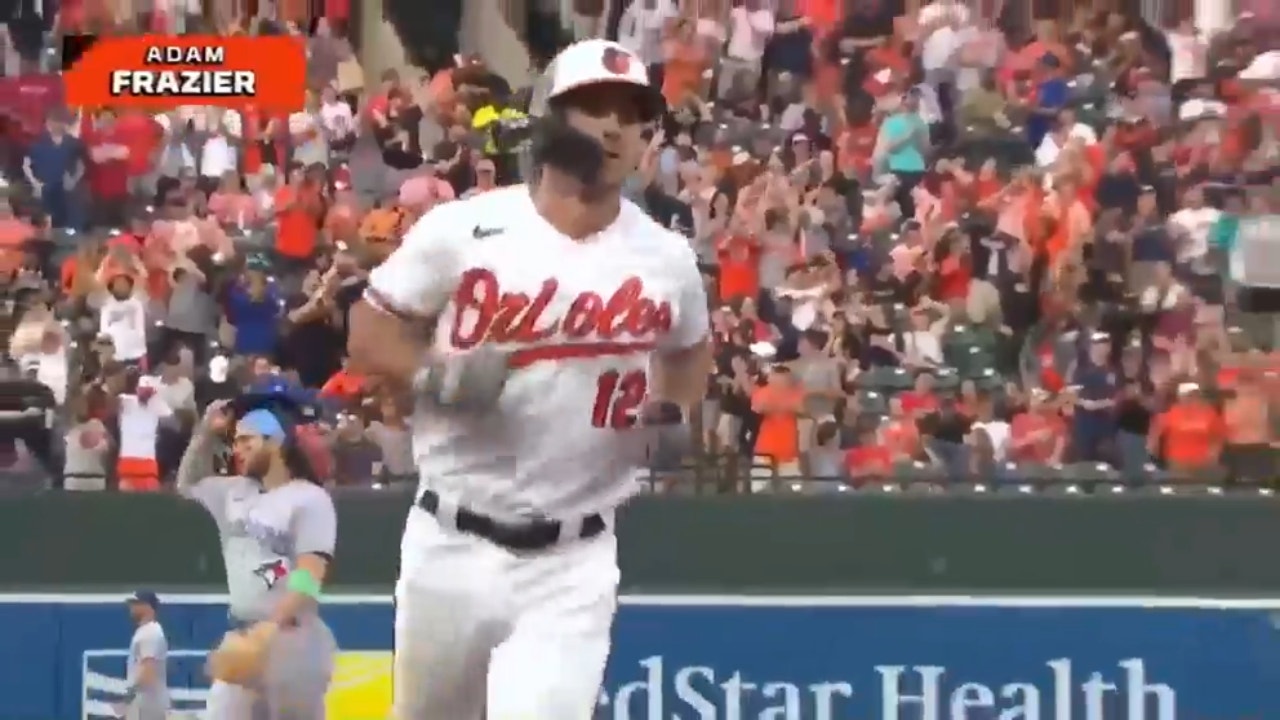 Orioles' Adam Frazier smashes a two-run home run in the second inning against the Blue Jays