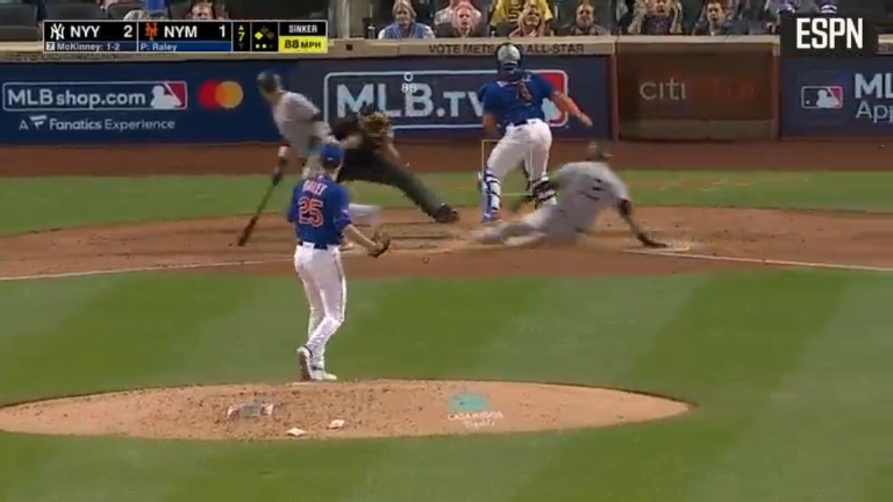 Yankees' Isiah Kiner-Falefa goes SUPERSONIC and steals HOME against the Mets
