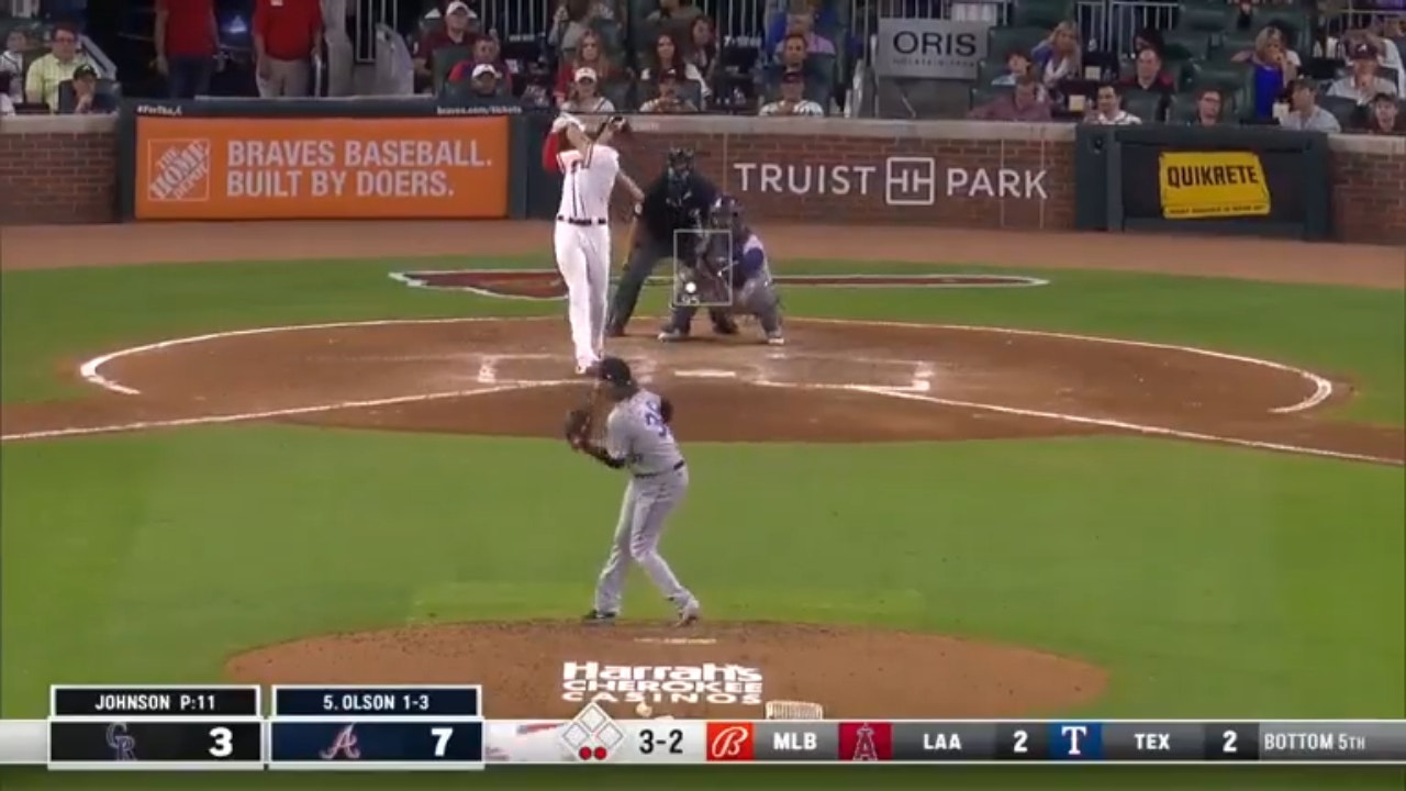 Braves' Matt Olson CRUSHES a solo homer to extend lead over Rockies