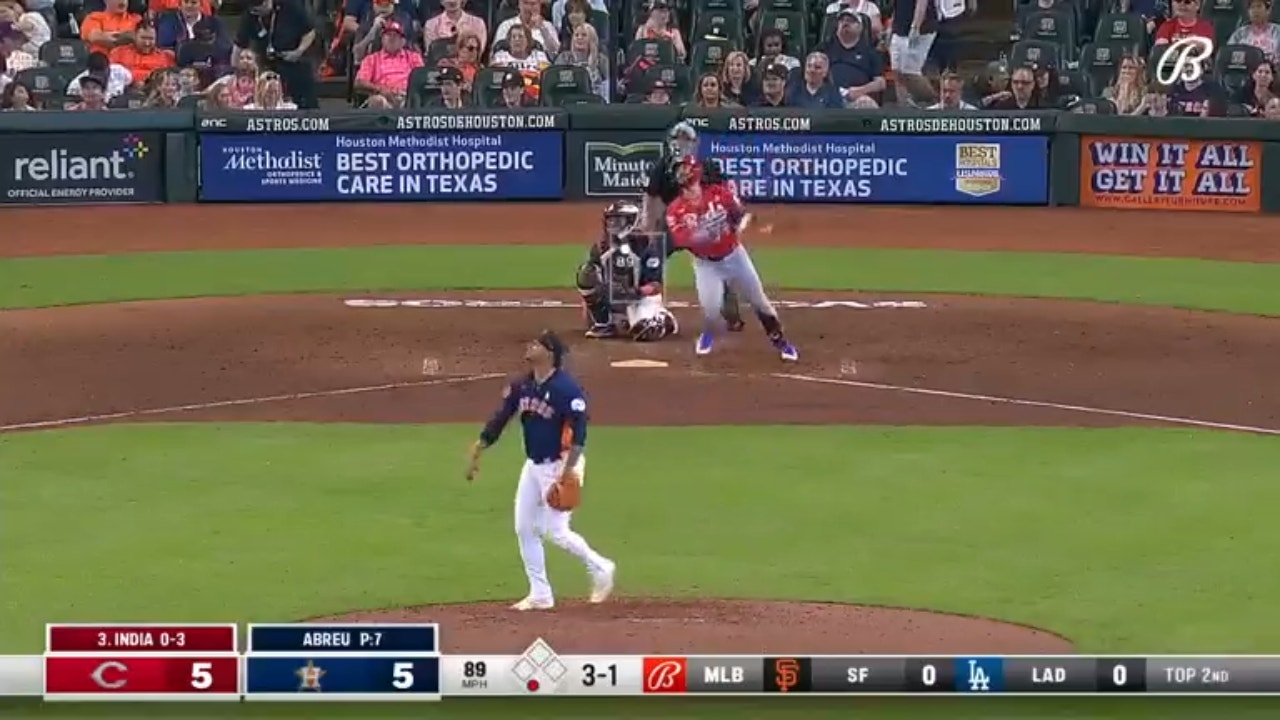 Reds' Jonathan India hits a GO-AHEAD solo home run against the Astros