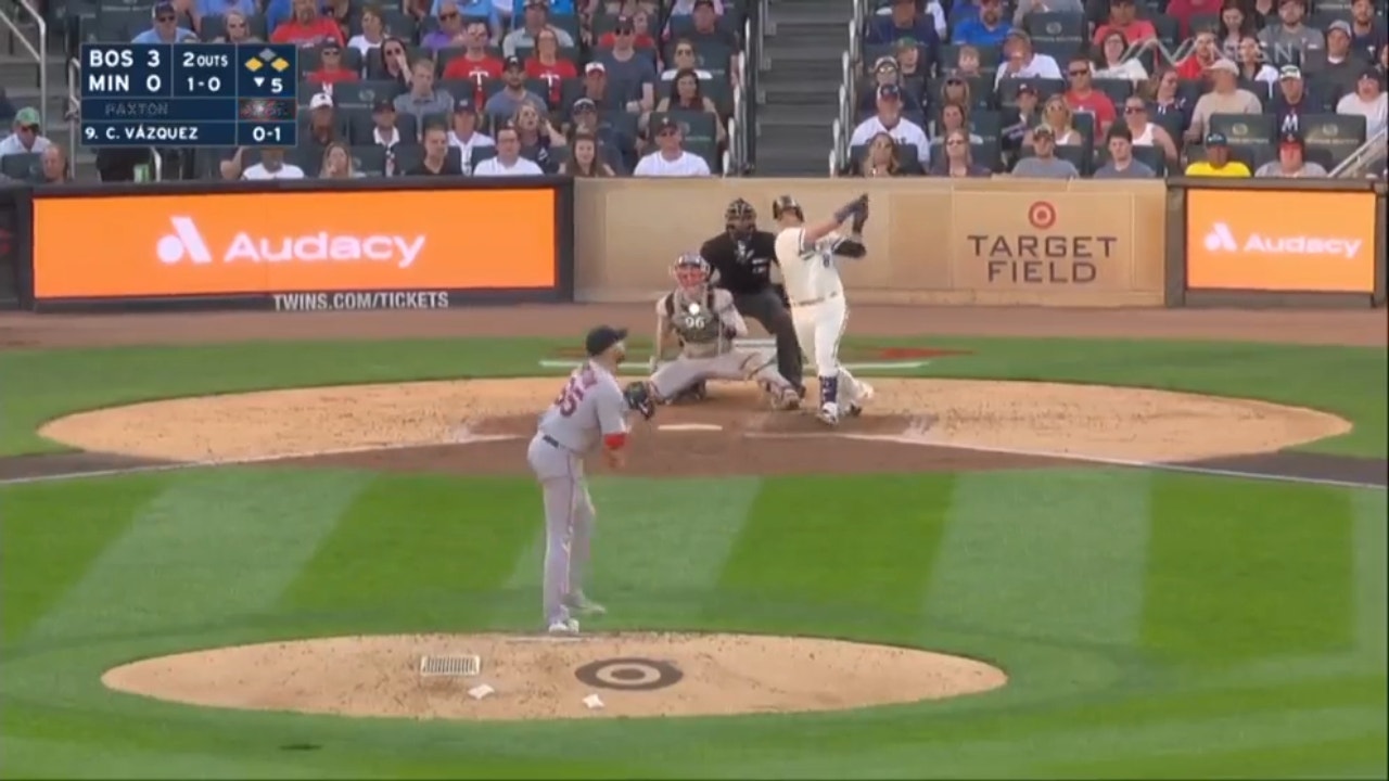 Twins' Christian Vazquez a smashes game-tying, three-run homer against his former team, the Red Sox